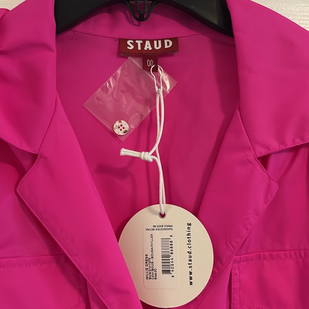 Staud Shirt Dress Millie Pink Maxi Dress Fits Size 4 BNWT - Picture 10 of 10